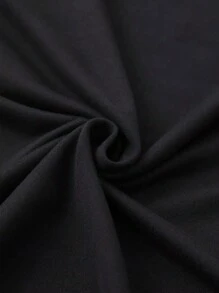 Calvaya Plus Size Crew Neck Butterfly Print Loose & Comfortable Short Sleeve T-Shirt - Black - View 3