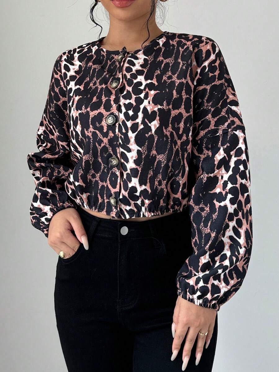 Chiquease Women's Spring & Autumn Leopard Print Long Sleeve Short Jacket - Multicolor - View 1