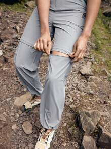 In My Nature Women's Solid Color Outdoor Pants With Pockets - Grey - View 5