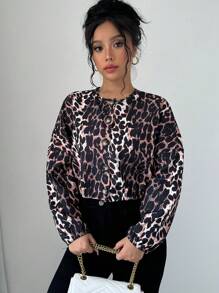 Chiquease Women's Spring & Autumn Leopard Print Long Sleeve Short Jacket - Multicolor - View 4