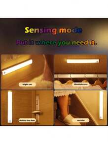 單按鍵啟動LED櫥櫃燈：可充電，磁吸，無線-適用於客廳，臥室，壁櫥照明和裝飾燈