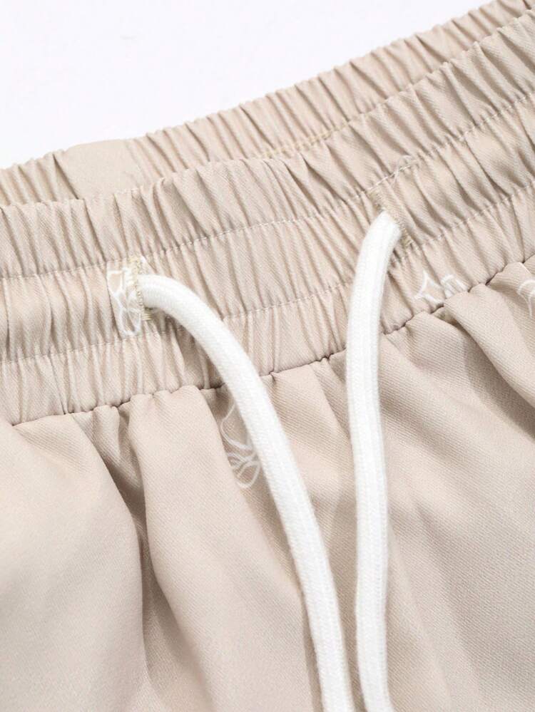 Women Elastic Waist Bow Print Loose Wide Leg Pants,Fall Clothes