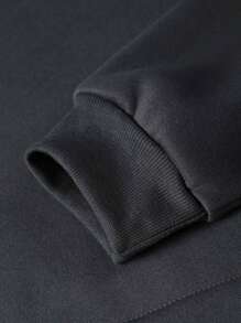 大码女式连帽简约字母印花运动衫