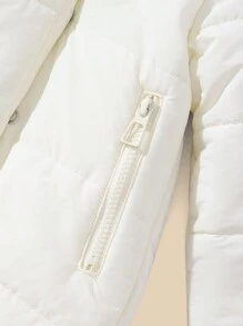 SHEIN Cappotto imbottito caldo e spesso, adatto per l'uso quotidiano casual, adatto per bambini piccoli unisex, adatto per autunno/inverno all'aperto