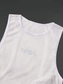 Manfinity Sport Corelite 男友风男士字母印花圆领日常健身运动背心返校