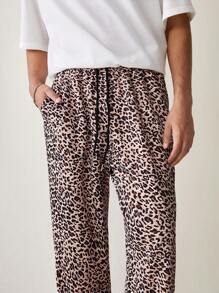 Manfinity VCAY 男士针织休闲豹纹松紧腰裤