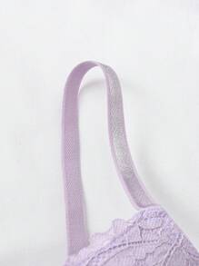 Shein Underwear&Sleepwear Basics Set de 5 piezas de Sujetador acolchado de encaje romántico para uso diario, mejorar busto pequeño Lencería