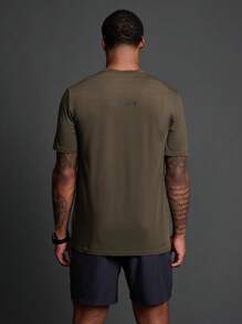 Manfinity Sport Corelite Boyfriend Style Men's Letter Print Short Sleeve Activewear T-Shirt 3-Piece Set