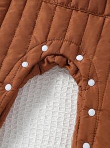 男婴秋冬可爱熊连体裤，带口袋、裆部可打开、肩部按扣、休闲家居服和派对服