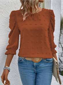 Rometta 大码纯色泡泡袖衬衫，春夏