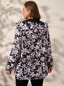 SHEIN Clasi 大码女式纯色简约休闲夹克