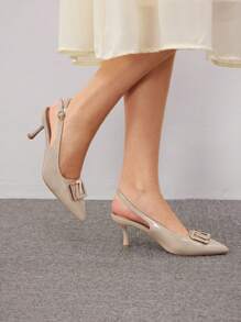 CUCCOO BIZCHIC Damenschuhe modische High Heels, vielseitig und für den täglichen Gebrauch im Frühling und Sommer geeignet, Urlaubsschuhe Sommer elegant alles passend, Geschäftlicher Lässig Business Chic Frühjahrsschuhe Frühlingsferien Ostern - Aprikosenfarben - Übersicht 5