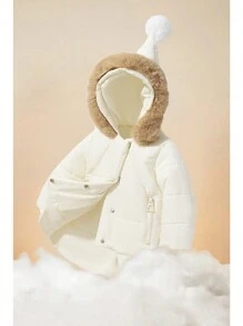 SHEIN Cappotto imbottito caldo e spesso, adatto per l'uso quotidiano casual, adatto per bambini piccoli unisex, adatto per autunno/inverno all'aperto
