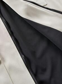 Manfinity Homme 男士春秋休闲纯色工作服背心 - 卡其色 - 查看 6