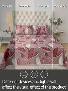 1pc Plant Pattern Bedsheet, Lightweight, Breathable, Soft & Skin-Friendly - Multicolor - View 7