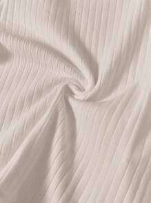 SHEIN 2 件套年轻女孩休闲圆领短袖 T 恤和紧身裤，多件 - 棕色 - 查看 5