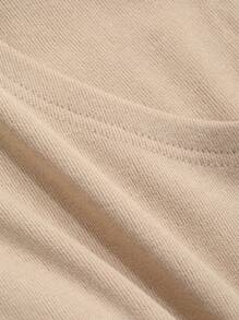 DAZY Women's Solid Color Wrap Around Waist Tie Long Sleeve Dress, Elegant Design For Spring And Fall - Khaki - View 8
