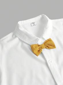 3pcs Tween Boy Casual School Style Bow Tie Shirt, Vest And Long Pants Gentleman Outfit, Suitable For Party, Birthday, Graduation, Commute, School And Daily Casual Wear In Autumn/Winter - Blue - View 5