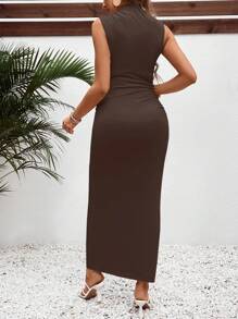 SHEIN Maternity V-Neck Fitted Dress For Daily Casual Wear