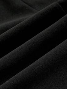 SHEIN MOD 系带前抽绳喇叭袖黑色连衣裙，秋季女装，礼服，秋季婚礼宾客礼服新娘，优雅礼服，约会晚礼服，礼服，黑色返校节礼服，吸血鬼礼服，海盗礼服 - 黑色 - 查看 3