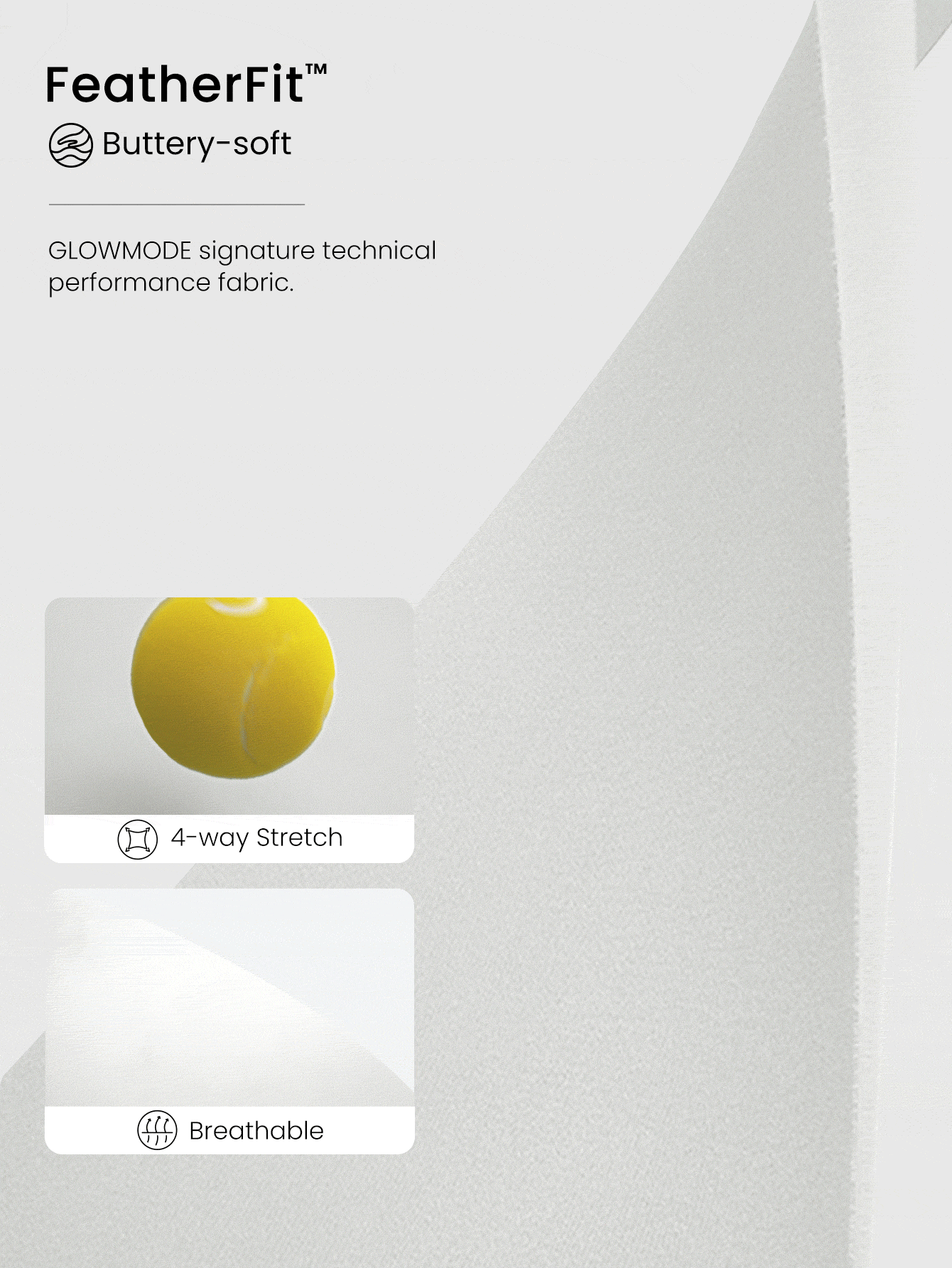 GLOWMODE FeatherFit™ 交叉背心领超薄肩带文胸，带可拆卸无缝罩杯，低冲击瑜伽日常 - 白色 - 查看 5