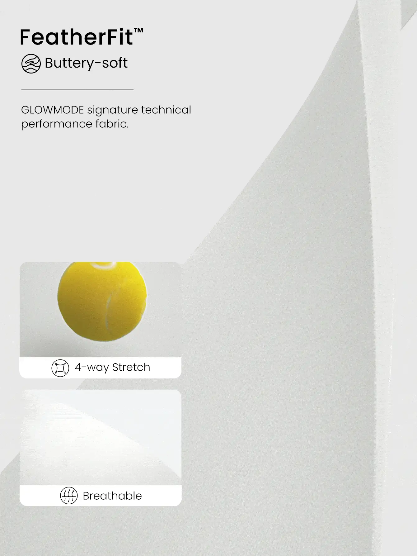 GLOWMODE FeatherFit™ 交叉背心领超薄肩带文胸，带可拆卸无缝罩杯，低冲击瑜伽日常 - 白色 - 查看 5