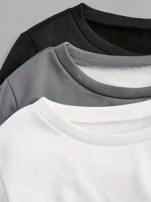 SHEIN EZwear 3 piezas Conjunto de camisetas básicas gruesas para mujer - Multicolor - Ver 6