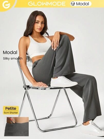Petite Modal Silk Touch Relaxed Lounge Pants Pocket Daily Casual 