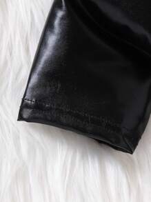 Bộ 2 bộ áo trễ vai và quần lưng thun in chữ kiến trúc cổ điển cho bé gái, trang phục thường ngày thoải mái cho mùa xuân thu đông - Màu be - Xem 6