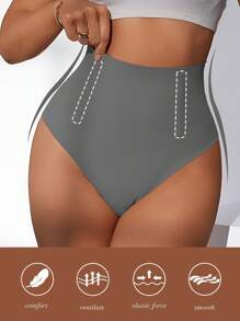 2pcs Women Seamless High Waist Adhesive Bone Tummy Control Shapewear Shorts - Multicolor - View 5