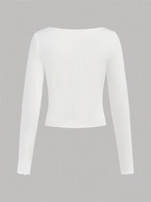 SHEIN Girlism Áo thun dài tay nhún bèo thường ngày cho bé gái tuổi teen mua 1 tặng 2 3 món/bộ - Nhiều màu - Xem 10