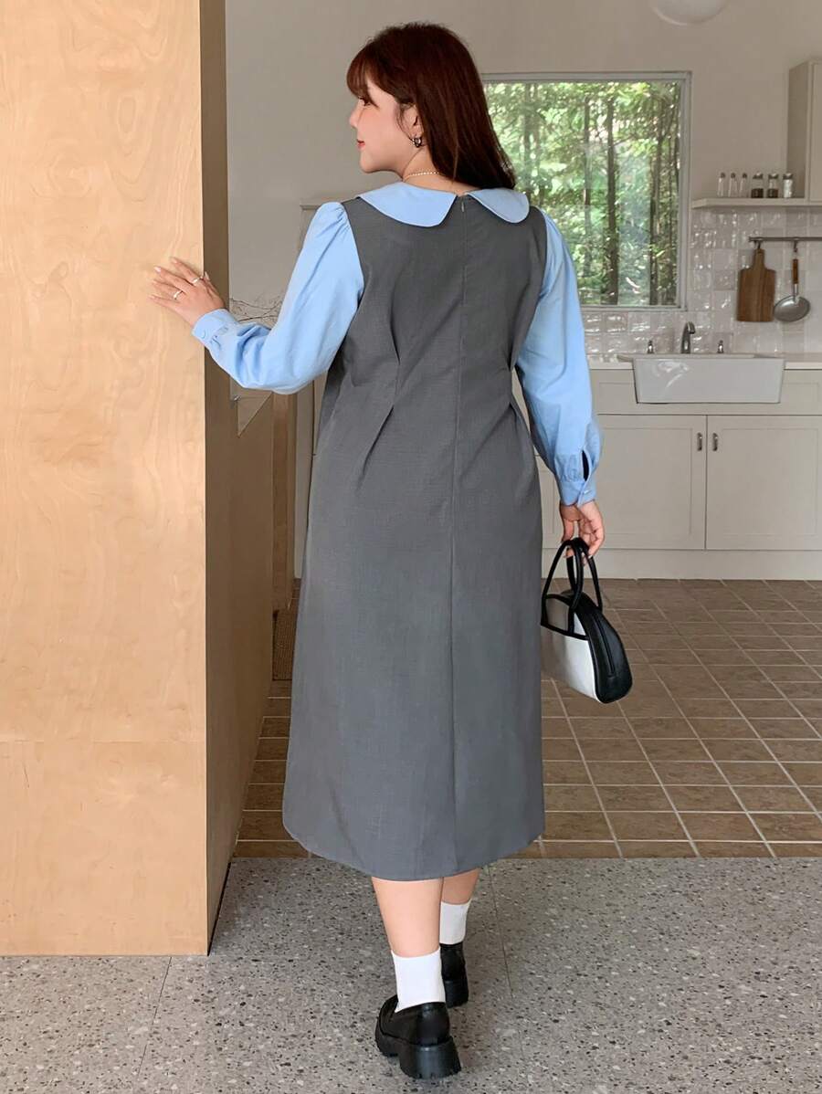 Dazy Petite Plus Plus Size Korean Style Slimming Peter Pan Collar