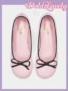 Dola Lovely Zapatos de tacón alto para mujer con puntera redonda, escote bajo, lazo y correa trasera, plataforma, ideal para Navidad, otoño, Año Nuevo, San Valentín