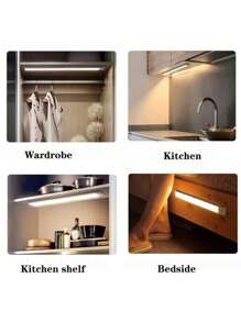 單按鍵啟動LED櫥櫃燈：可充電，磁吸，無線-適用於客廳，臥室，壁櫥照明和裝飾燈