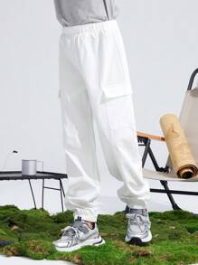 SHEIN Tween Boy 上蓋口袋 側面插袋 貨物褲