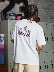 Gym Rark Boyfriend Style Men's Crew Neck Short Sleeve Solid Color Casual Comfortable Sports T-Shirt School - White - View 2
