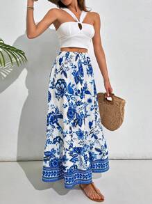 RueChic Printed Wide Shirt Two Pieces Sets