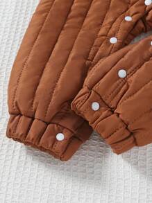 男婴秋冬可爱熊连体裤，带口袋、裆部可打开、肩部按扣、休闲家居服和派对服