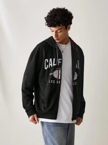 Mainfolk Men's Knitted Casual Patchwork Loose Drawstring Hooded Sweatshirt, For Fall Winter, Spring, Y2K - Multicolor - View 6
