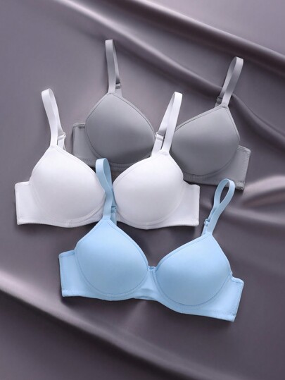 Snug Zone Women's Casual Comfy Fabric Multicolor Bralette With Padding Medium Stretch