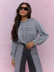 MISSGUIDED Bộ đồ liền thân có mũ trùm đầu phiên bản giới hạn, trang phục giải trí, tay dài, dây rút, thu đông, phong cách đường phố, thường ngày, đô thị - Xám - Xem 1