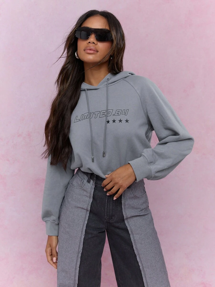 MISSGUIDED Bộ đồ liền thân có mũ trùm đầu phiên bản giới hạn, trang phục giải trí, tay dài, dây rút, thu đông, phong cách đường phố, thường ngày, đô thị - Xám - Xem 1