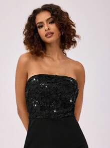 Forever 21 鑲鑽細節管身連身洋裝 - 黑色 - 查看 5