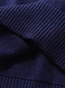 Manfinity Homme Suéter casual de contraste de color con costura para hombres en primavera y otoño