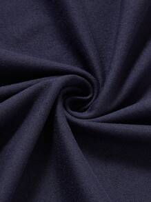 2 件青少年男孩休闲英文字母印花宽松运动衫和裤子套装