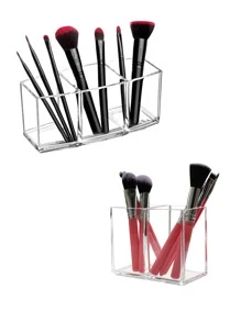 化妆刷收纳盒，1 件多功能化妆刷干燥机大容量收纳架，托盘支撑展示适用于梳妆台、浴室台面、橱柜，可存放眼线笔/唇笔、唇彩、眼线笔、口红、眼影、遮瑕膏、房间、家居、卧室、浴室、房屋、粉色房间、客厅装饰、旅行用品、礼品袋、送给妈妈、爸爸、男士、朋友、老师、生日、婚礼、书桌、架子、配件、礼品盒、趣味礼物、收纳、化妆刷架 - 無色 - 查看 3