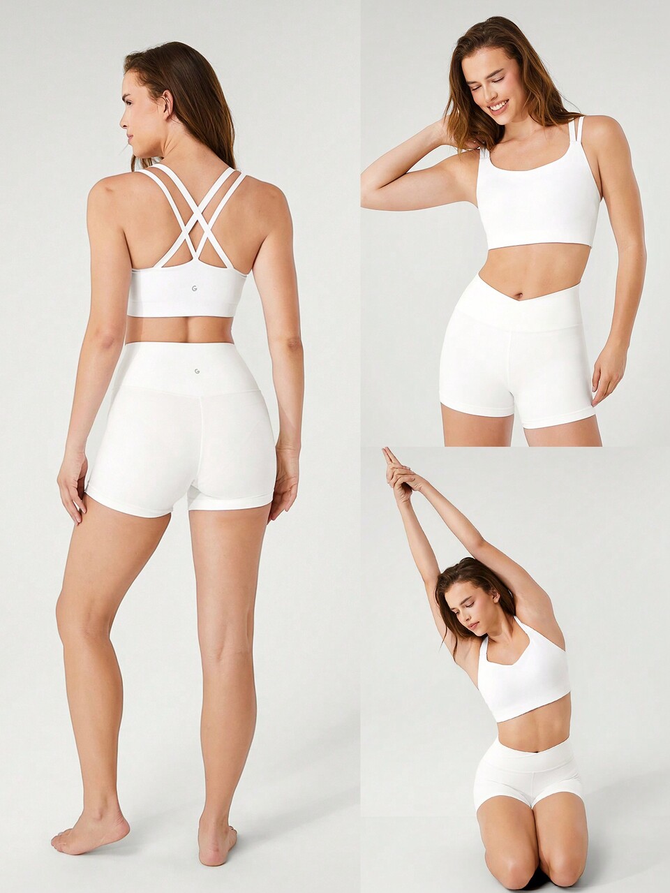 Weicher, leichter Criss-Cross Rücken Longline Sport-BH mit leichter Stützung, für Yoga Studio, Fitness, Alltag