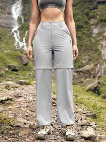 In My Nature Women's Solid Color Outdoor Pants With Pockets - Grey - View 7