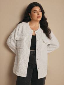 Elaquor Plus Size Herfst Casual Geborduurd Gewatteerd Jasjeold Money,Uitgaansoutfits