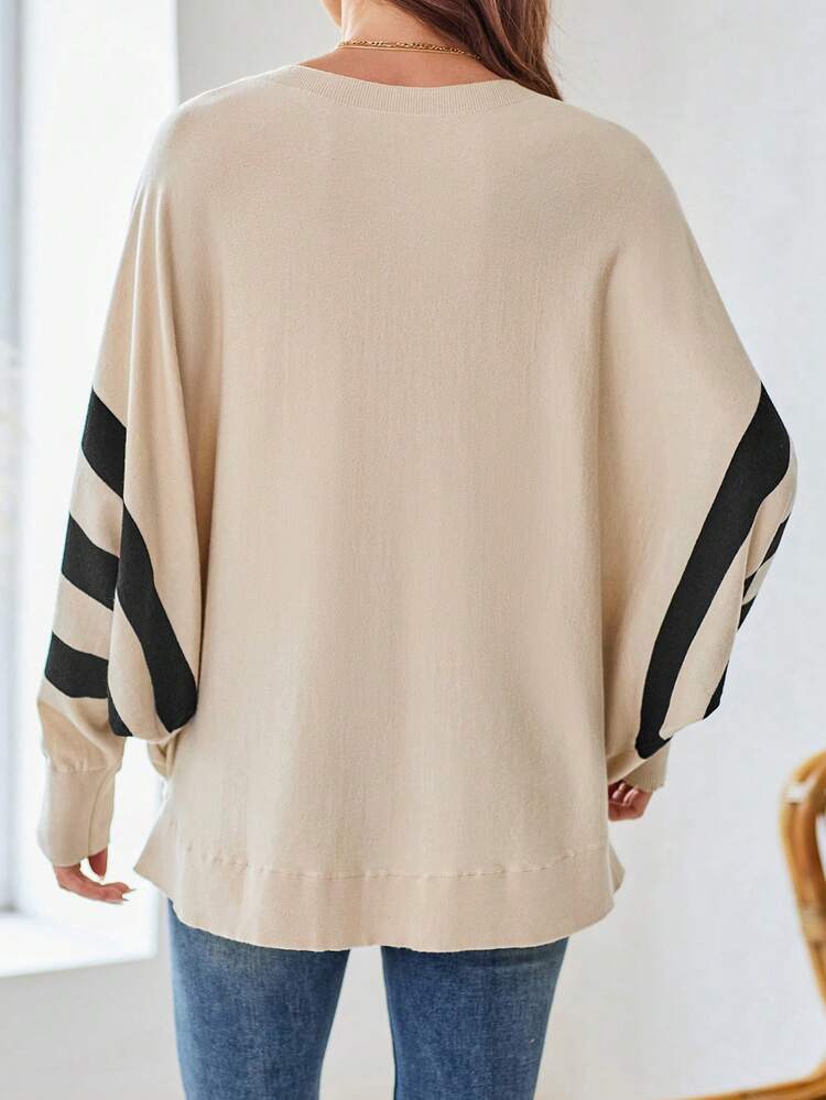 Women's Fall Loose Fit Batwing Long Sleeve Round Neck Sweater Casual Daily Wear